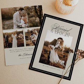 Festividades Cartão de Natal Casados & Brilhantes 4 Fotos com L