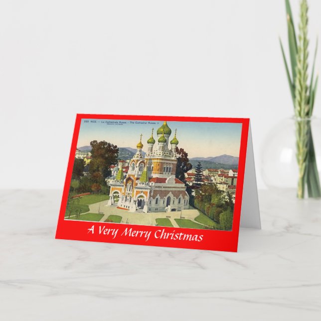 Festividades Cartão de Natal - Catedral Bela, Russa (Frente)