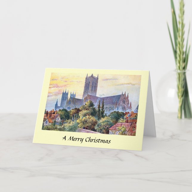 Festividades Cartão de Natal - Catedral de Lincoln (Frente)
