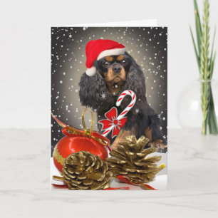 Festividades Cartão de Natal Cavalier King Charles