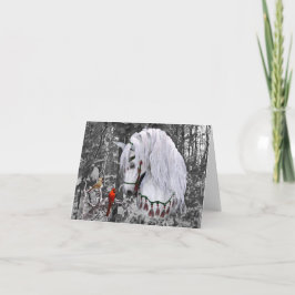 Festividades Cartão de Natal Cavalo & Cardinals 4" x 5.6"
