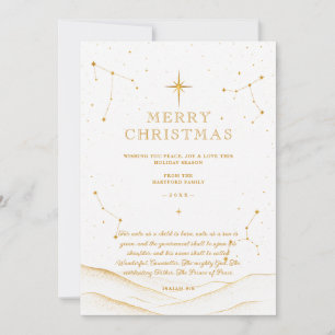 Festividades Cartão de Natal Celestial Minimalista Dourado TMF2
