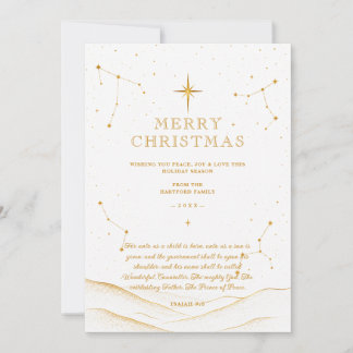 Festividades Cartão de Natal Celestial Minimalista Dourado TMF2