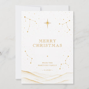 Festividades Cartão de Natal Celestial Moderno Dourado TMF26