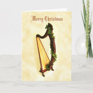 Festividades Cartão de Natal Celtic Harp