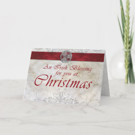 Festividades Cartão de Natal Celtic Knot Triskelion Vermelho e 