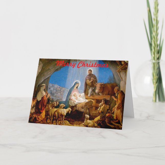 Festividades Cartão de Natal - cena da natividade (Frente)