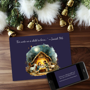 Festividades Cartão de Natal Cena de Nascimento Isaías 9:6