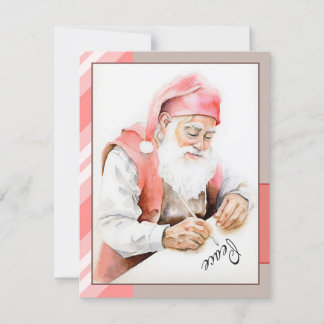 Festividades Cartão de Natal Chapado de Aquarela do Papai Noel