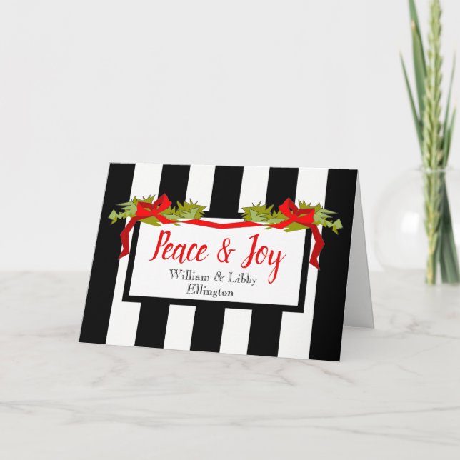 FESTIVIDADES CARTÃO DE NATAL CHIC_PEACE E STRIPES DE JOY (Frente)