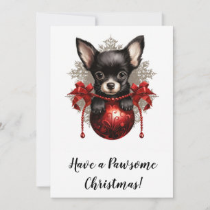 Festividades Cartão de Natal Chihuahua e Enfeite