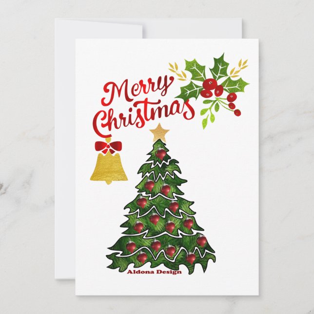 Festividades Cartão de Natal Christmas Tree Flat (Frente)