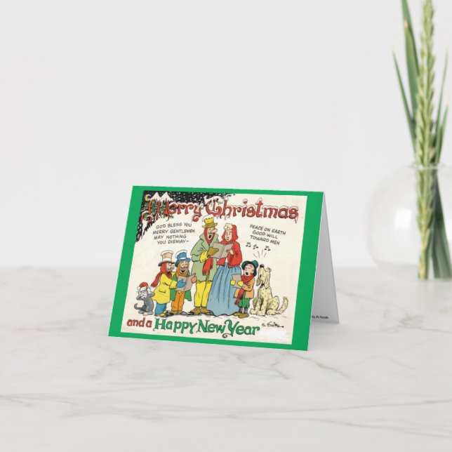 Festividades Cartão de Natal Clássico Al Smith Comic Strip (Frente)