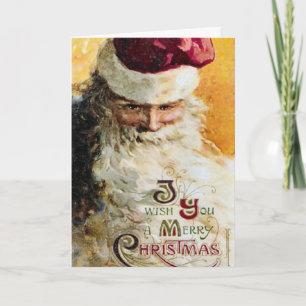 Festividades Cartão de Natal Clássico do Papai Noel Antigo