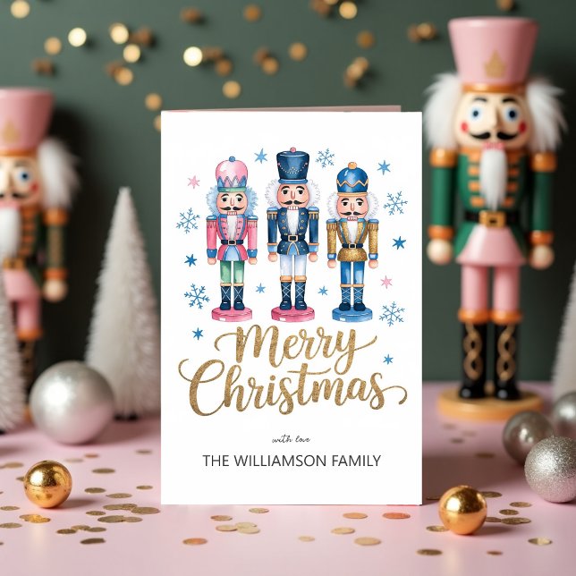 Festividades Cartão de Natal Clássico do Quebra-Nozes Festa de  (Classic Nutcracker Christmas Festive Holiday Card)