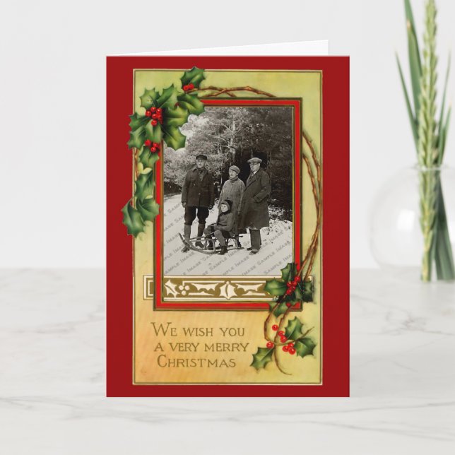 Festividades Cartão de Natal clássico do vintage (Frente)