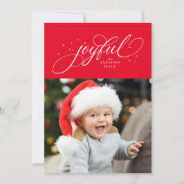 Festividades Cartão de Natal clássico e alegre com foto vermelh