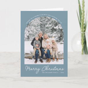 Festividades Cartão de Natal Clássico em Arco Azul Claro