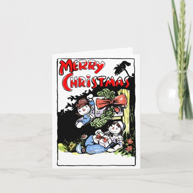 Festividades Cartão de Natal clássico Johnny Gruelle (Frente)