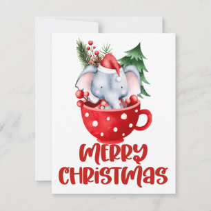 Festividades cartão de Natal clipart de Natal em uma caneca