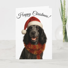 Festividades Cartão de Natal Cocker Spaniel Feliz