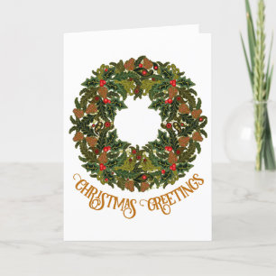 Festividades Cartão de Natal Colorida Paisley Wreath
