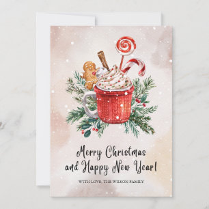 Festividades Cartão de Natal Colorido Cookie Clássico