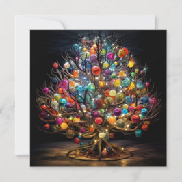 Festividades Cartão de Natal colorido de árvore de Natal