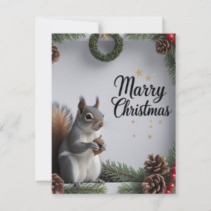 Festividades Cartão de Natal com Animais da Floresta