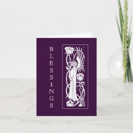 Festividades Cartão de Natal com Anjo Art Nouveau de Beardsley