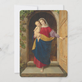 Festividades Cartão de Natal com Arte da Madonna e do Menino