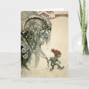 Festividades Cartão de Natal com Arte de Cabra de Yule Vitorian