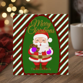 Festividades Cartão de Natal com Biscoitos para o Papai Noel