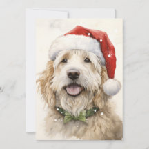 Cartão de Natal com Cachorro e Papai Noel
