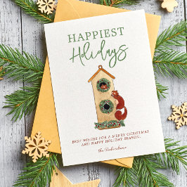 Festividades Cartão de Natal com Colagem de Foto de Esquilos em