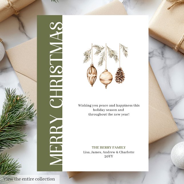 Festividades Cartão de Natal com cores terrosas da moda (Trendy earthy colors Christmas greeting card

)
