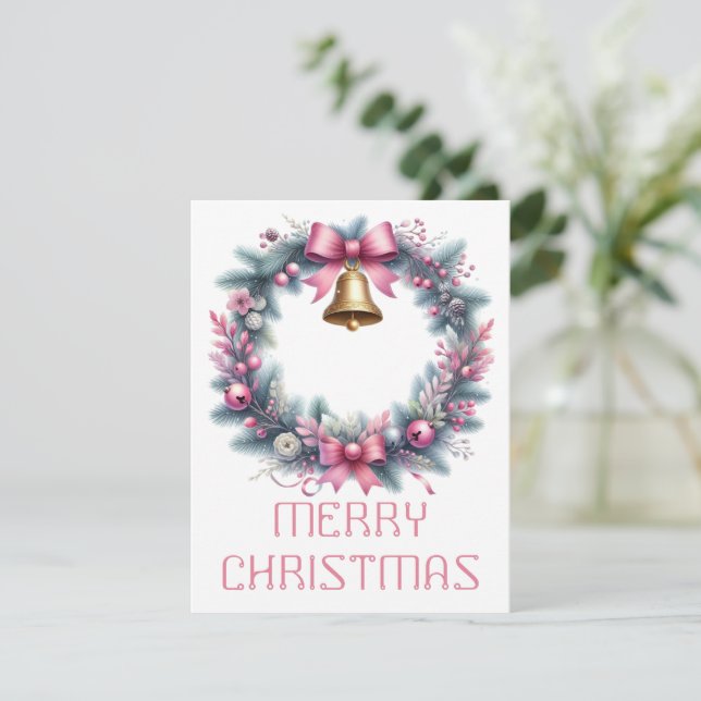 Festividades Cartão de Natal com Coroa (Em pé/Frente)