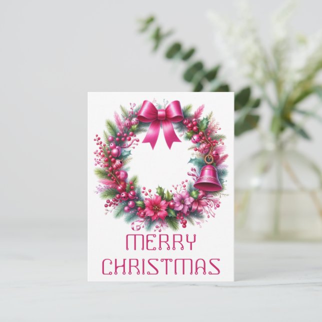 Festividades Cartão de Natal com Coroa (Em pé/Frente)