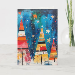 Festividades Cartão de Natal com Design Abstrato