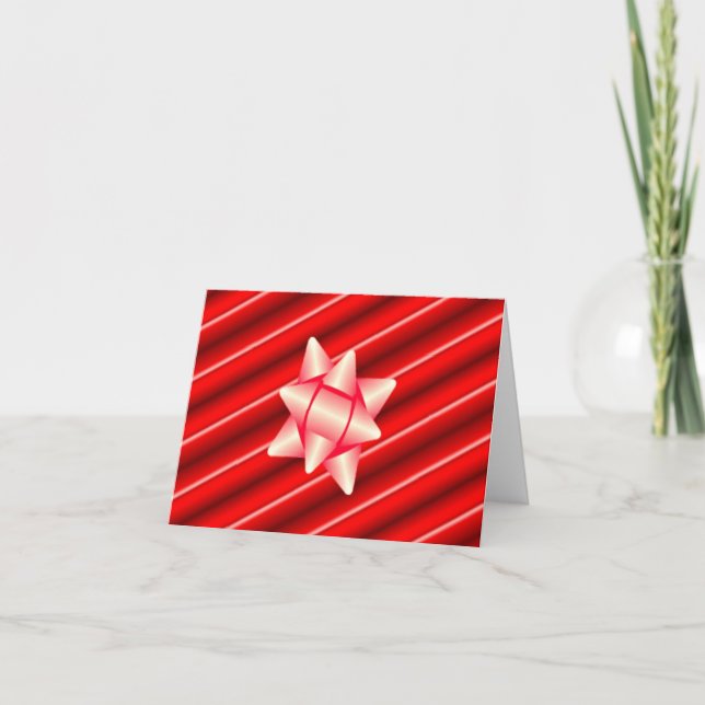 Festividades Cartão de Natal com Embrulho e Laço (Frente)