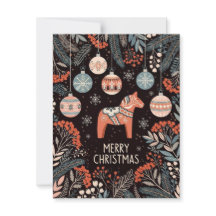 Cartão de Natal com Enfeites