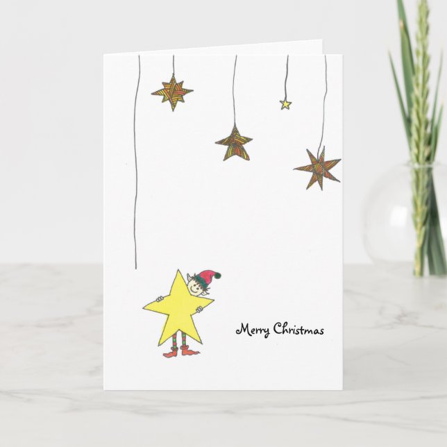Festividades Cartão de Natal com estrela (Frente)