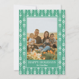 Festividades Cartão de Natal com folhas impressas em bloco