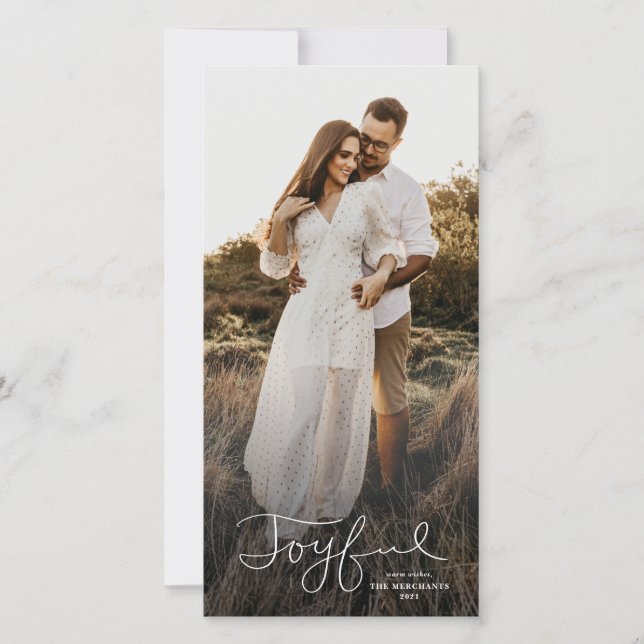 Festividades Cartão de Natal com foto alegre e roteirizada (Frente)