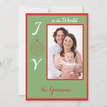 Cartão de Natal com Foto Alegria para o Mundo