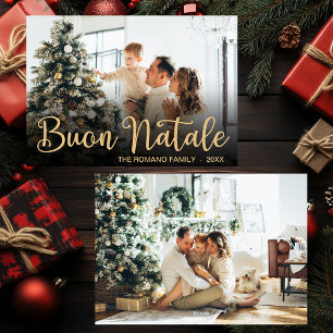 Festividades Cartão de Natal com Foto Buon Natale