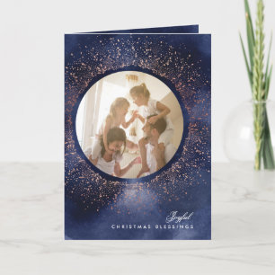 Festividades Cartão de Natal com Foto da Estrela Brilhante da M