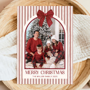 Festividades Cartão de Natal com Foto da Família com Faixa de A