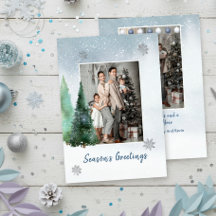Cartão de Natal com Foto da Família Elegante