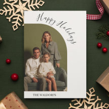 Cartão de Natal com Foto da Família Moderna